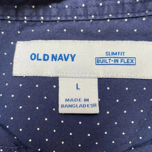 Old Navy Slim Fit Built In Flex Mens Short Sleeve Shirt Medium - Picture 3 of 4